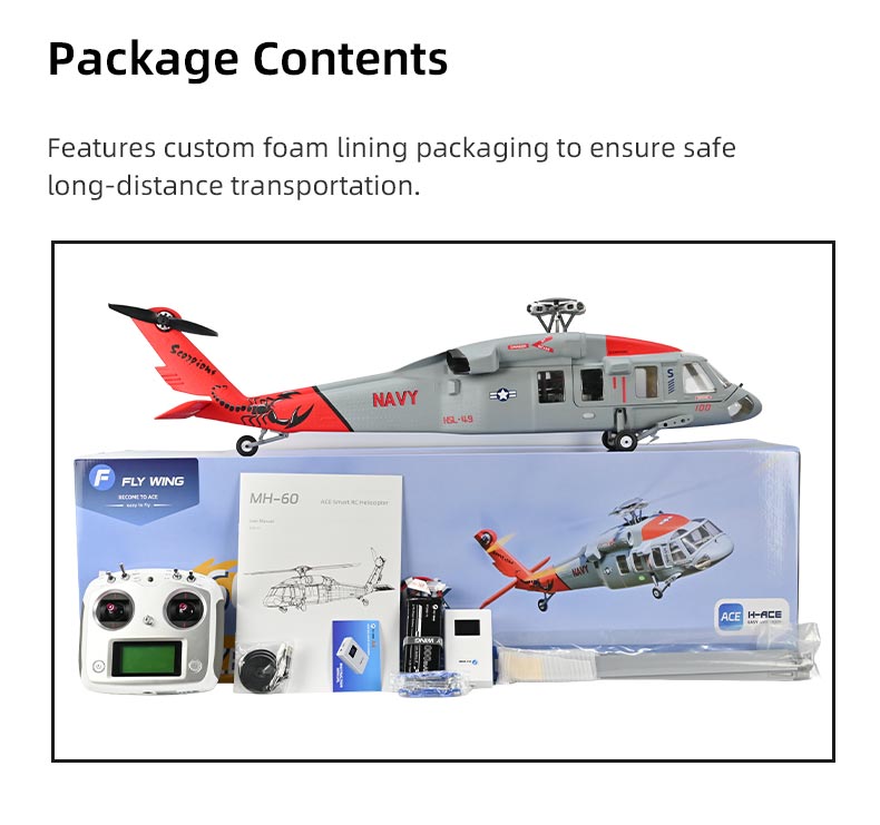 Flywing MH-60R Seahawk UH-60 470L 4-Blade ACE GPS/ATT RC Scale Helicopter (RTF)