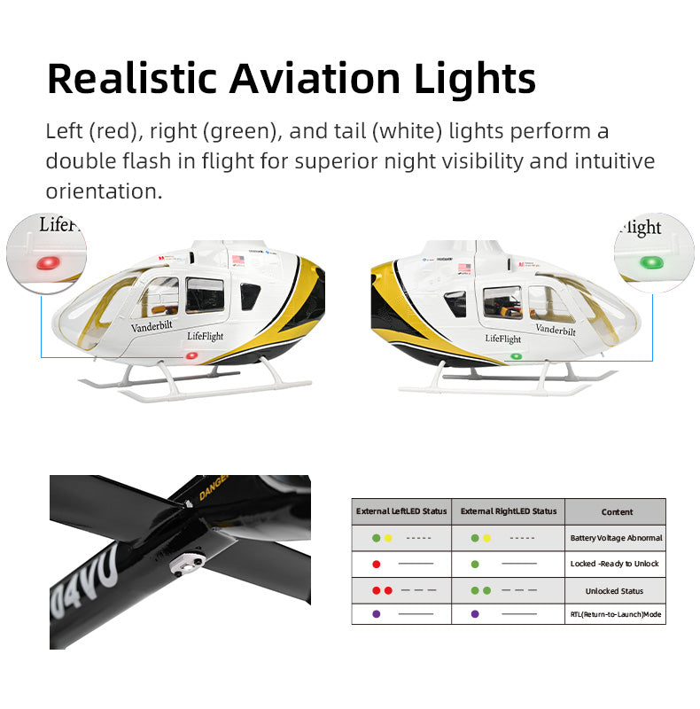 Flywing EC-135 black&White 470L 4-Blade ACE GPS/ATT RC Scale Helicopter (RTF)