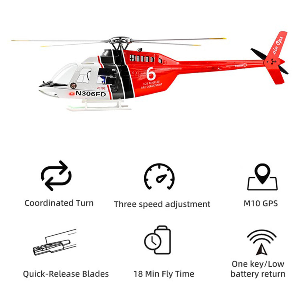 Flywing Bell-206 470L 2-Blade ACE GPS/ATT RC Scale Helicopter (RTF)