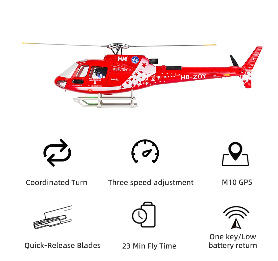 Flywing AS350 470L 4-Blade ACE GPS/ATT RC Scale Helicopter (RTF)