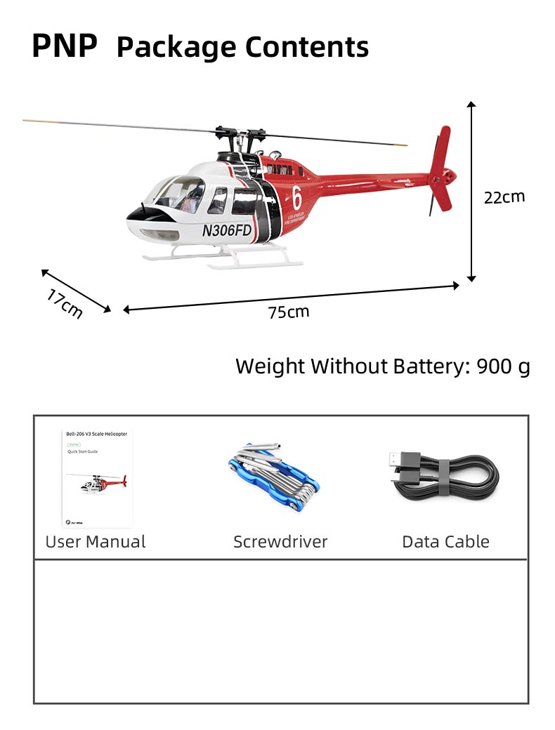 Flywing Bell-206 470L 2-Blade ACE GPS/ATT RC Scale Helicopter (RTF)