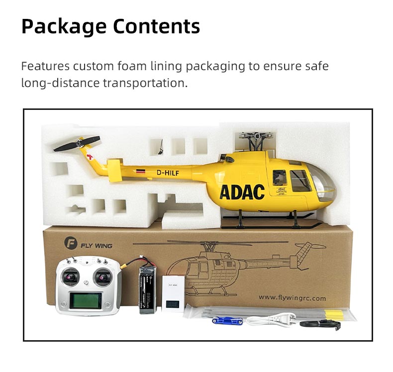 Flywing BO-105 470L 4-Blade ACE GPS/ATT RC Scale Helicopter (RTF)
