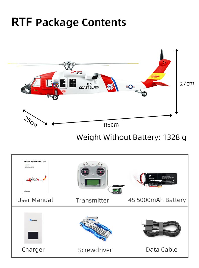 Flywing MH-60T Jayhawk UH-60 470L 4-Blade ACE GPS/ATT RC Scale Helicopter (RTF)